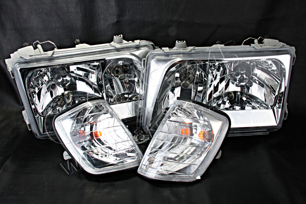Headlights Front Lamps + Corner Lights Turn Signals Pair fits MERCEDES W124 1993-1995 Facelift Cars245 440-1108T-1