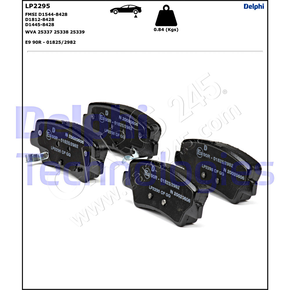 Brake Pad Set, disc brake DELPHI LP2295 2
