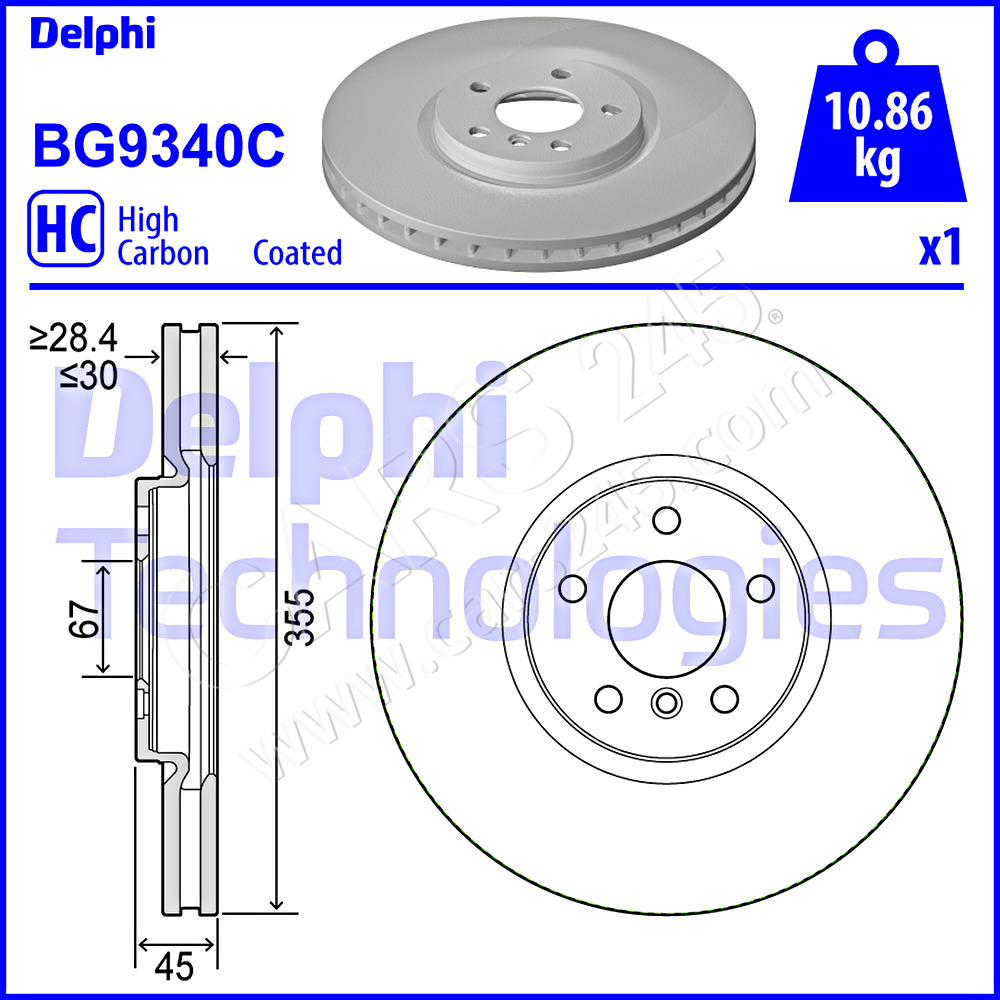 Brake Disc DELPHI BG9340C