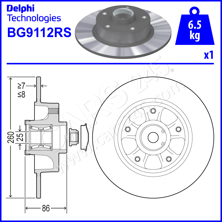 Brake Disc DELPHI BG9112RS