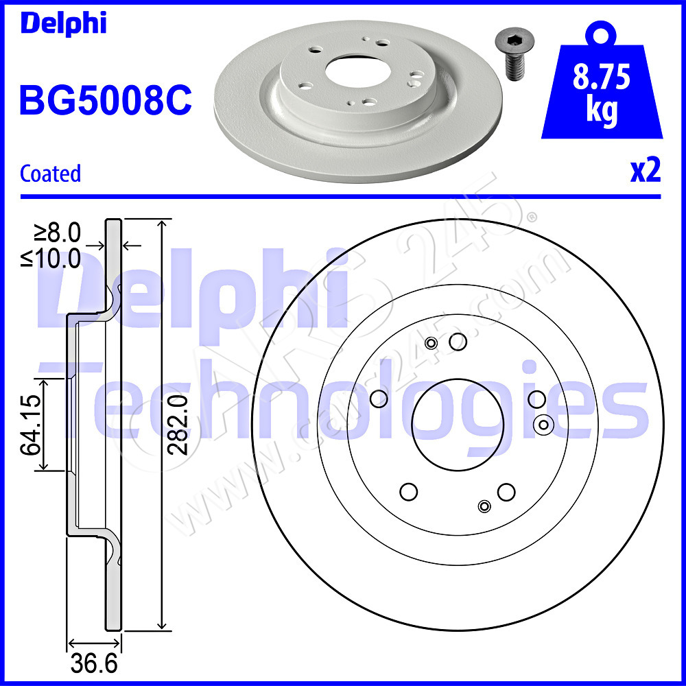 Brake Disc DELPHI BG5008C