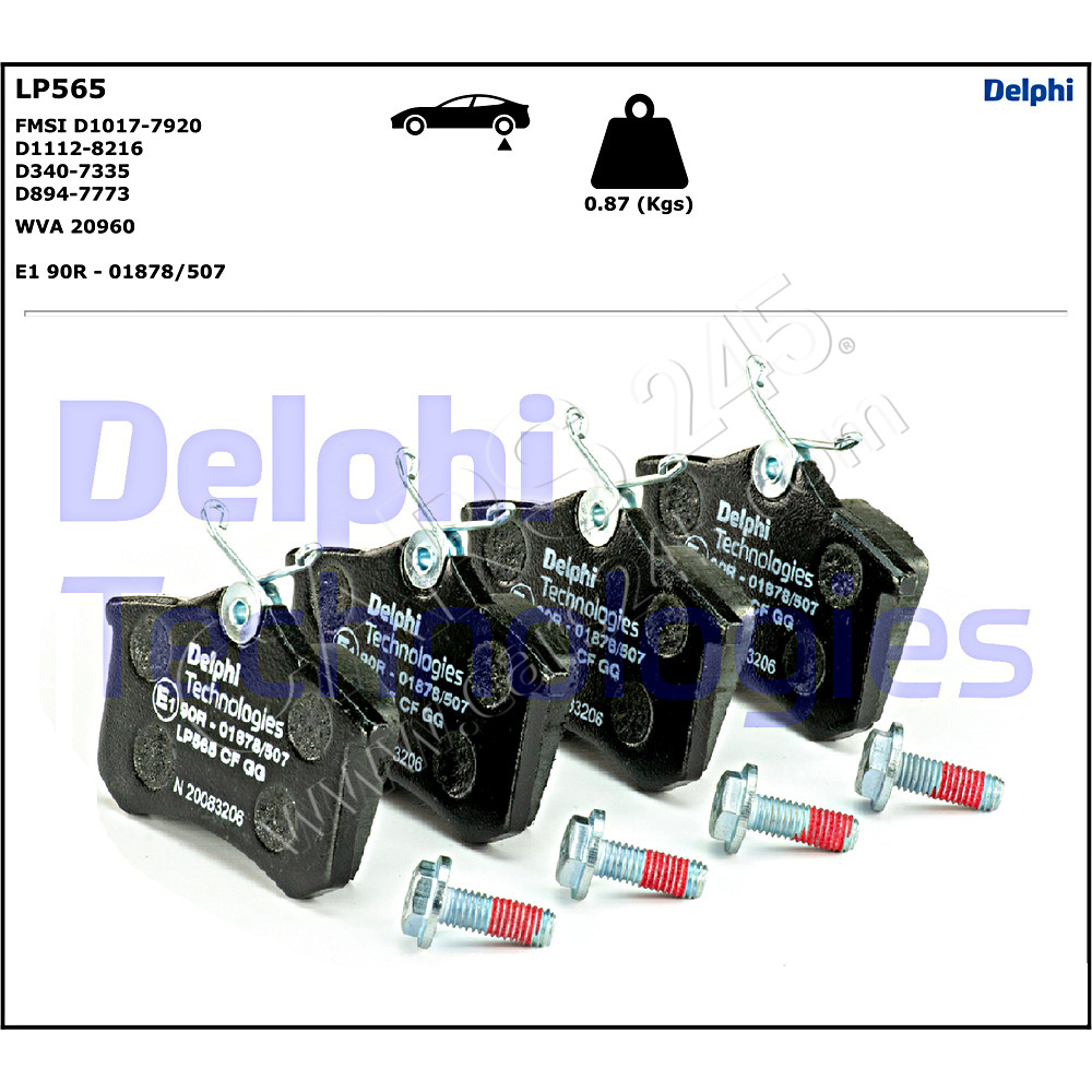 Brake Pad Set, disc brake DELPHI LP565 2