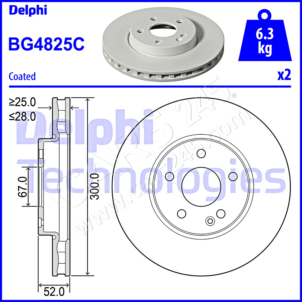 Brake Disc DELPHI BG4825C