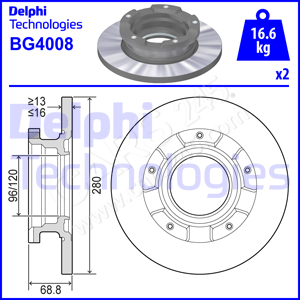Brake Disc DELPHI BG4008