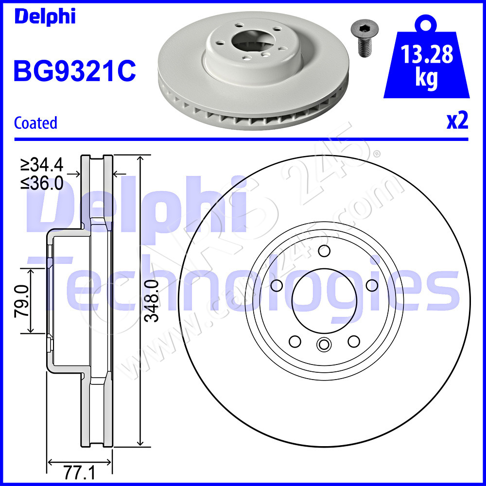 Brake Disc DELPHI BG9321C