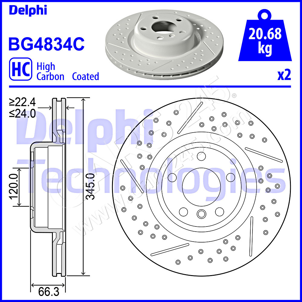 Brake Disc DELPHI BG4834C