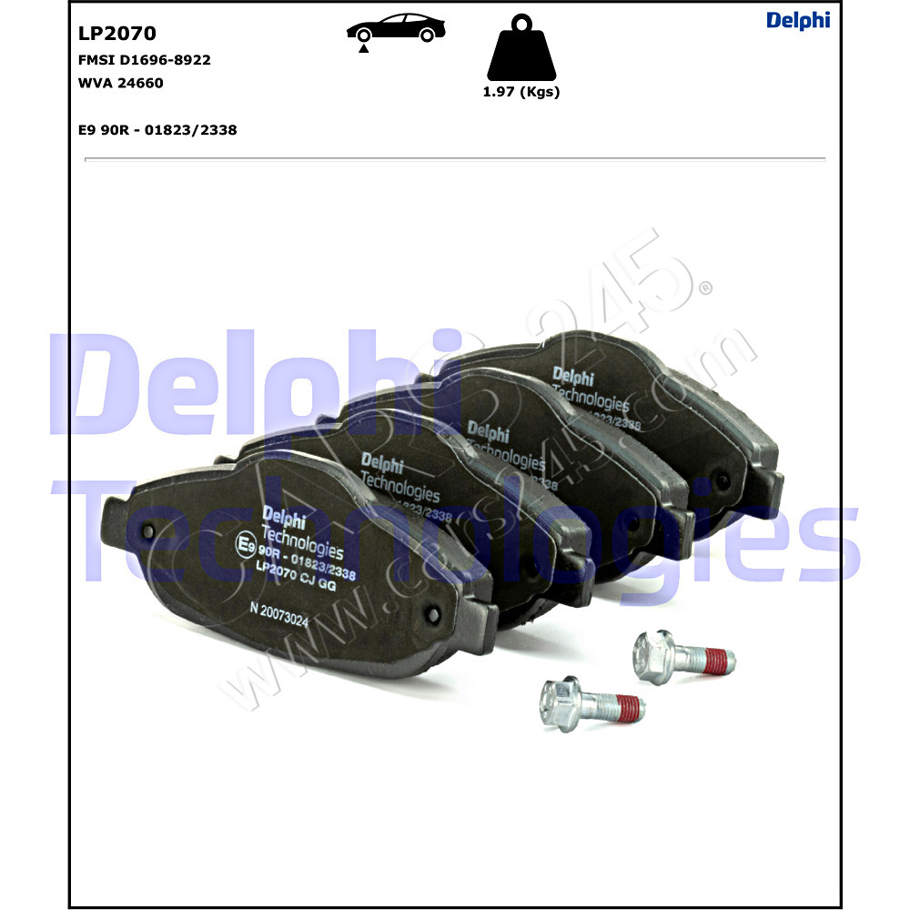 Brake Pad Set, disc brake DELPHI LP2070 2