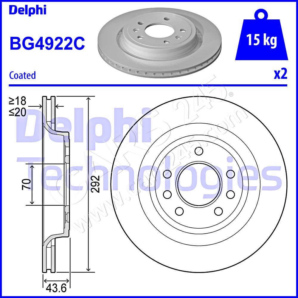 Brake Disc DELPHI BG4922C