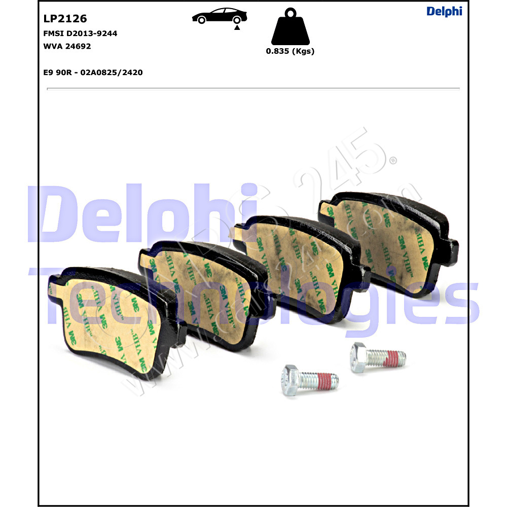 Brake Pad Set, disc brake DELPHI LP2126 2