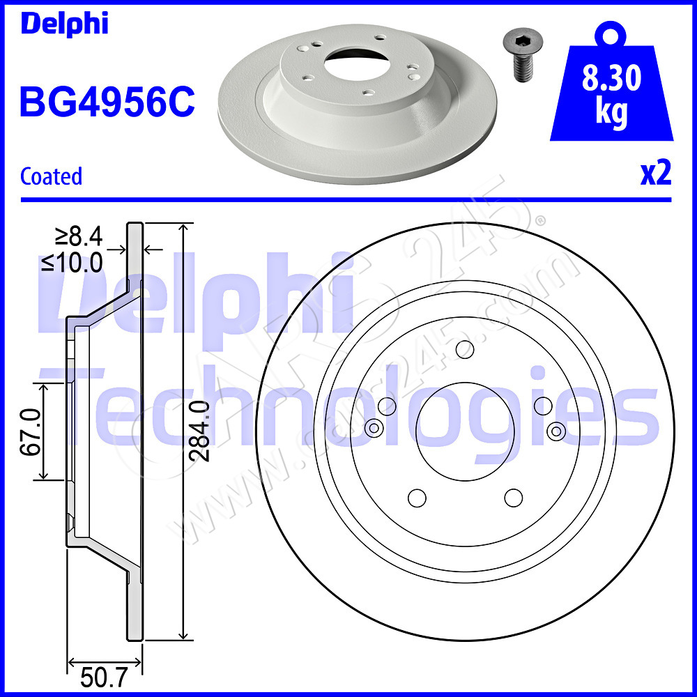 Brake Disc DELPHI BG4956C
