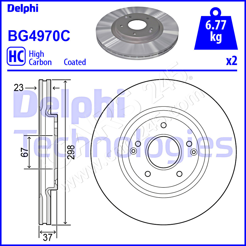 Brake Disc DELPHI BG4970C