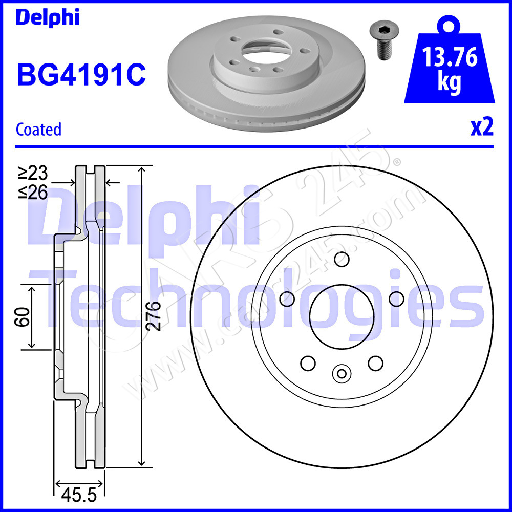 Brake Disc DELPHI BG4191C