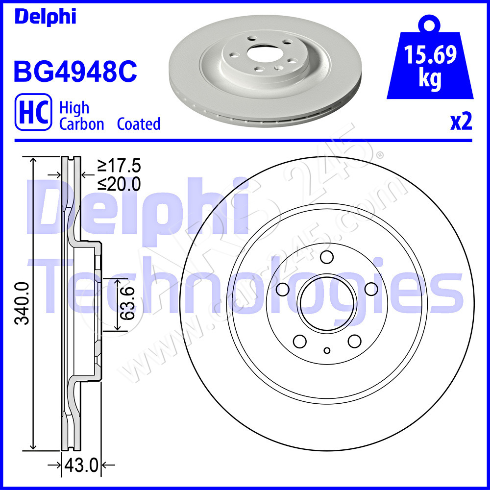 Brake Disc DELPHI BG4948C