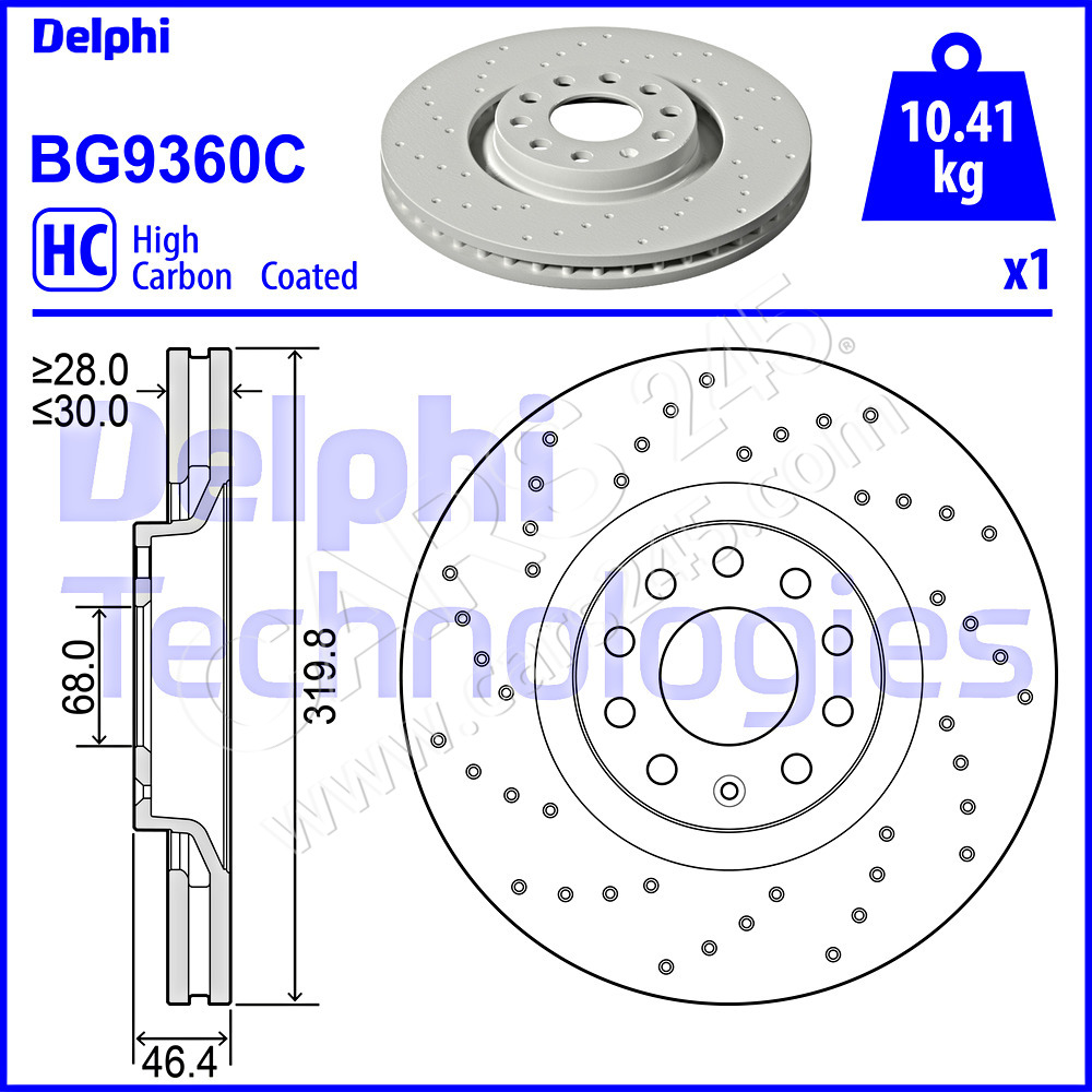 Brake Disc DELPHI BG9360C