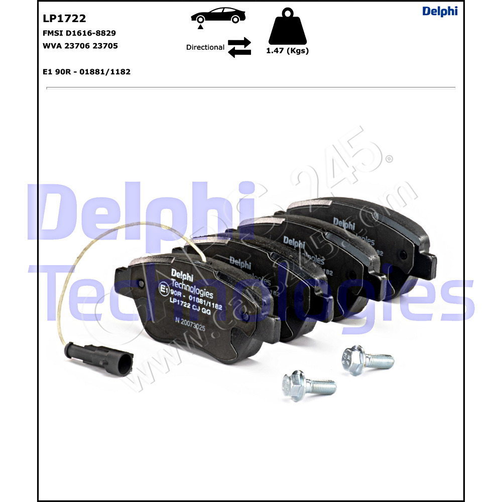 Brake Pad Set, disc brake DELPHI LP1722 2