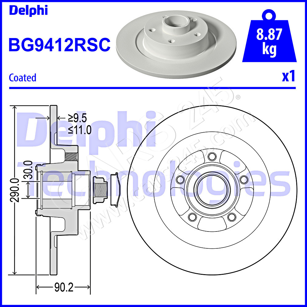 Brake Disc DELPHI BG9412RSC
