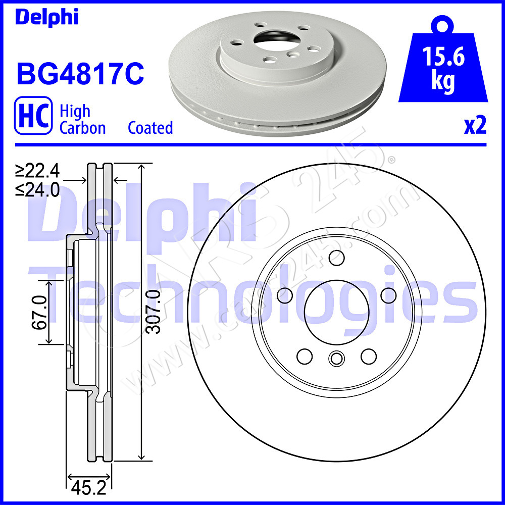 Brake Disc DELPHI BG4817C