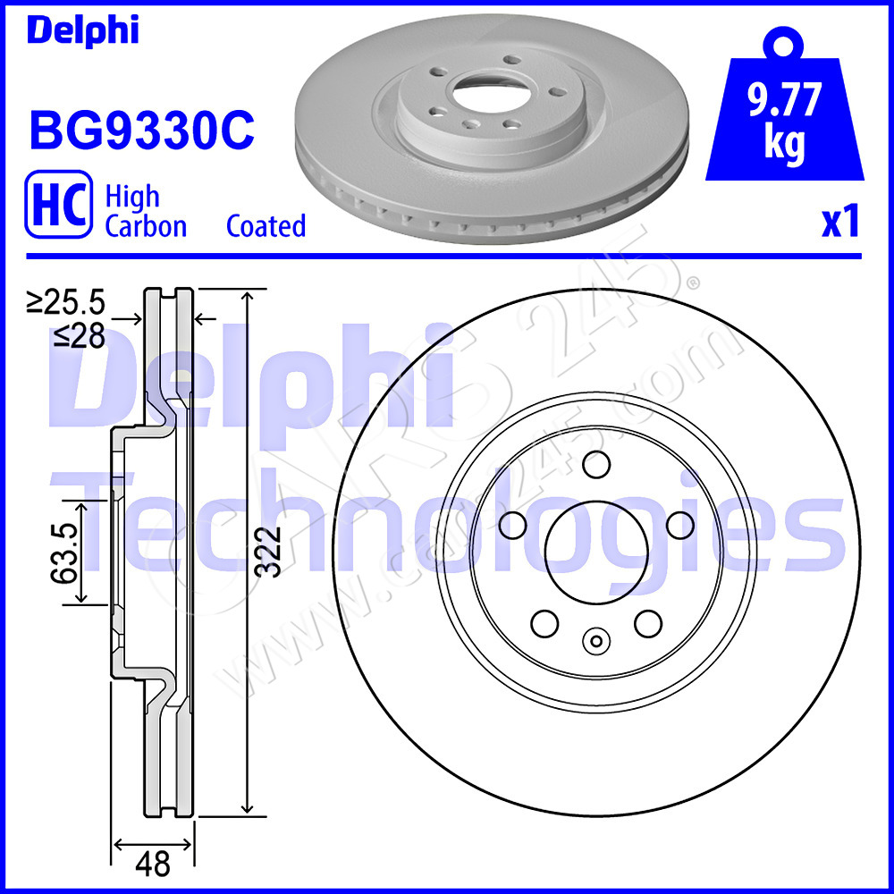 Brake Disc DELPHI BG9330C