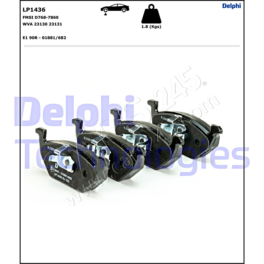 Brake Pad Set, disc brake DELPHI LP1436 2