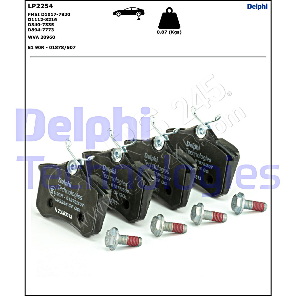 Brake Pad Set, disc brake DELPHI LP2254 2