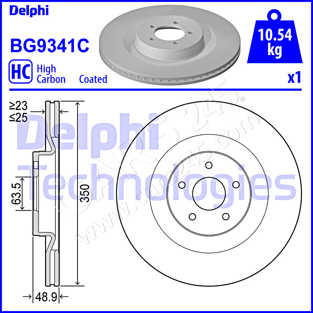 Brake Disc DELPHI BG9341C