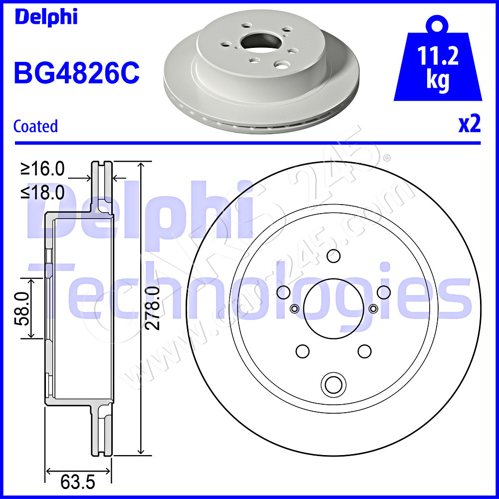 Brake Disc DELPHI BG4826C