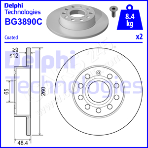 Brake Disc DELPHI BG3890C