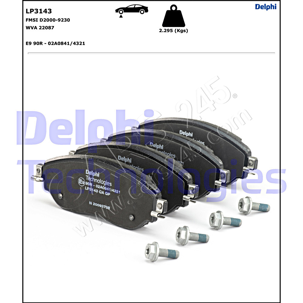 Brake Pad Set, disc brake DELPHI LP3143 2