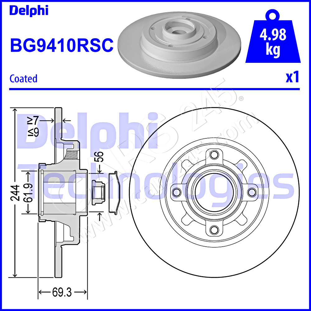Brake Disc DELPHI BG9410RSC