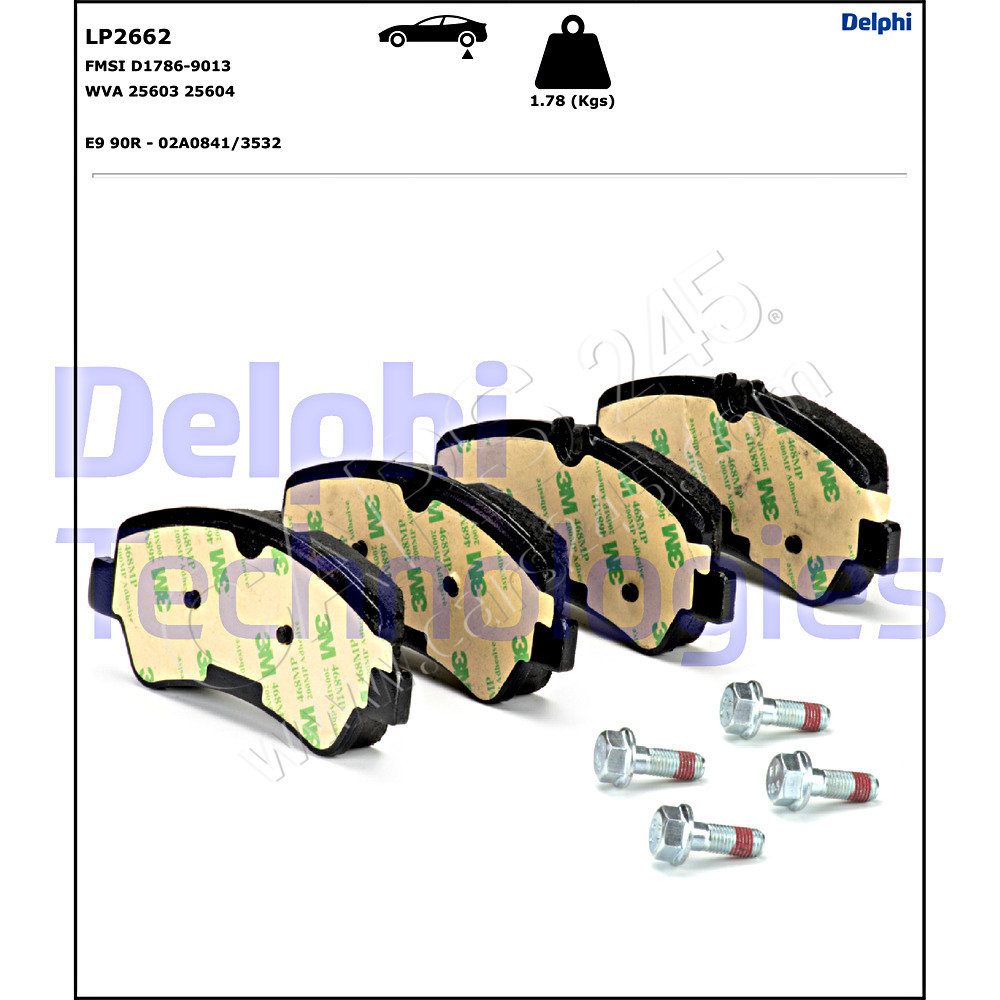 Brake Pad Set, disc brake DELPHI LP2662 2