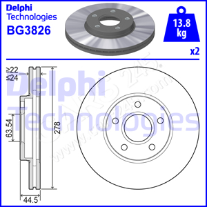 Brake Disc DELPHI BG3826