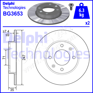 Brake Disc DELPHI BG3653