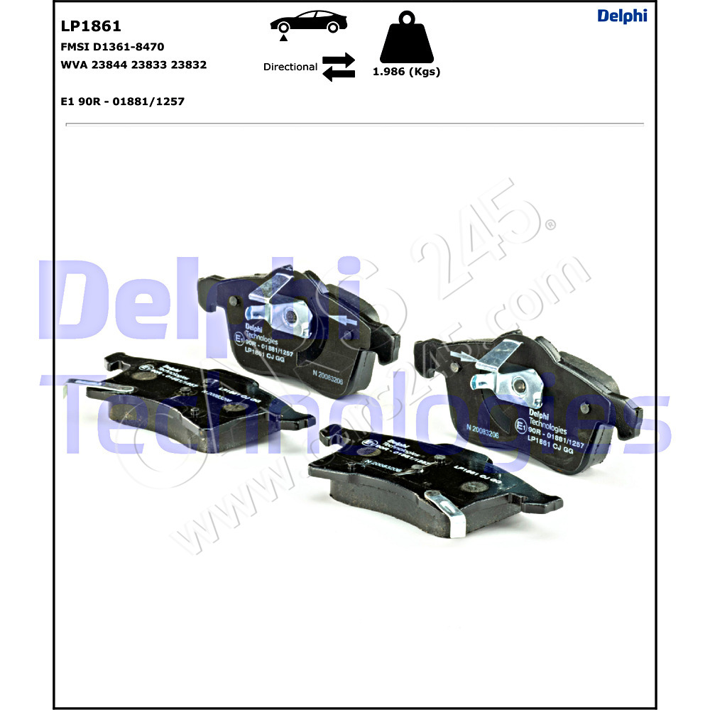 Brake Pad Set, disc brake DELPHI LP1861 2