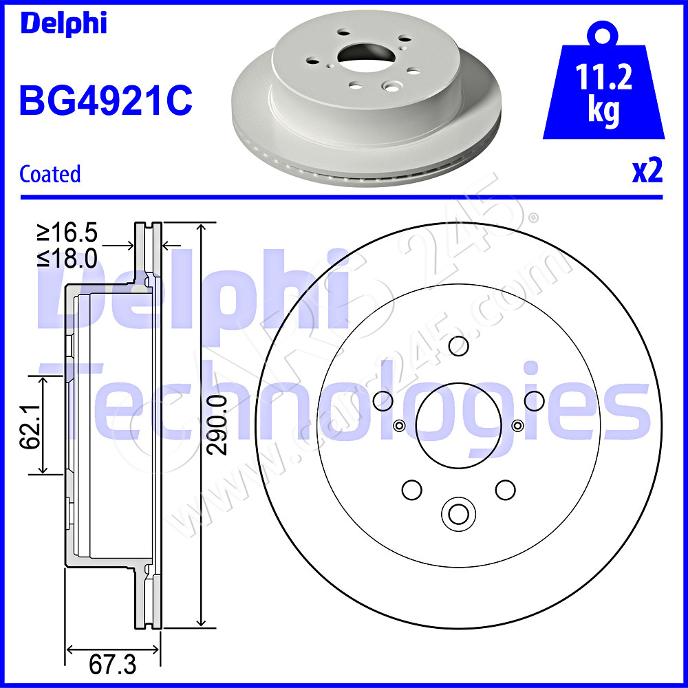 Brake Disc DELPHI BG4921C