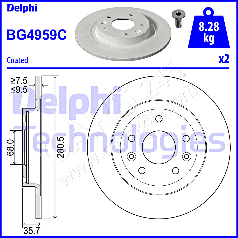 Brake Disc DELPHI BG4959C