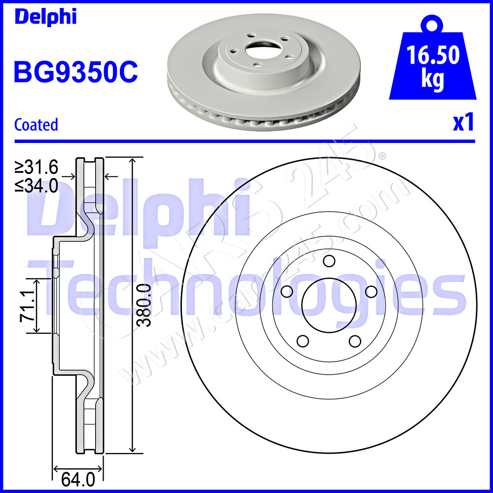 Brake Disc DELPHI BG9350C