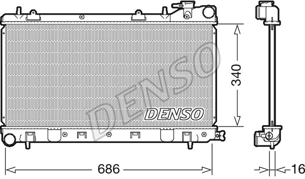 Radiator, engine cooling DENSO DRM36017
