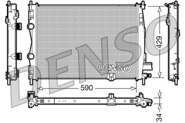 Radiator, engine cooling DENSO DRM46018