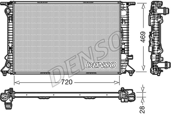 Radiator, engine cooling DENSO DRM02022