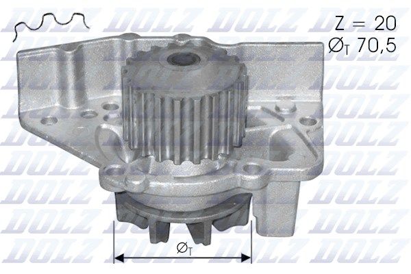 Water Pump, engine cooling DOLZ C119