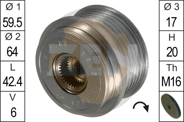 Alternator Freewheel Clutch ERA ZN5454