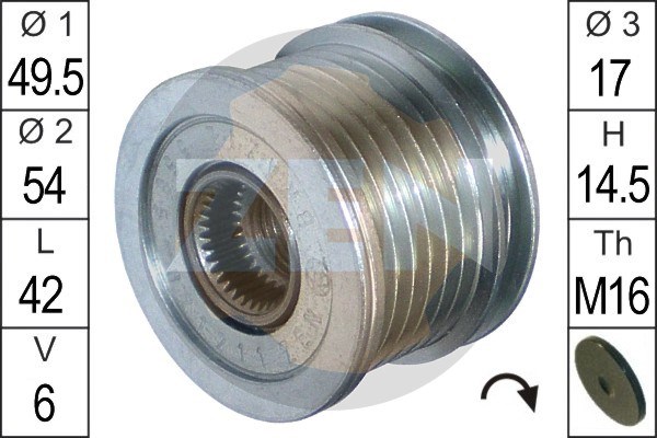 Alternator Freewheel Clutch ERA ZN5565
