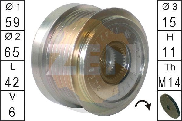 Alternator Freewheel Clutch ERA ZN5578