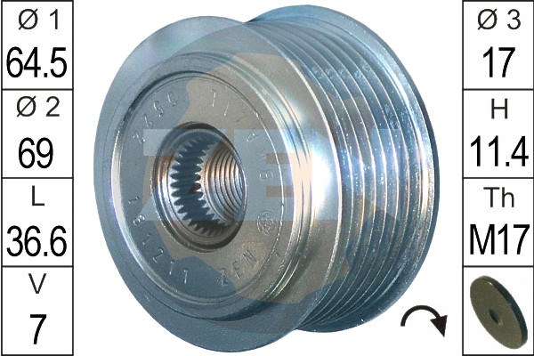 Alternator Freewheel Clutch ERA ZN5522