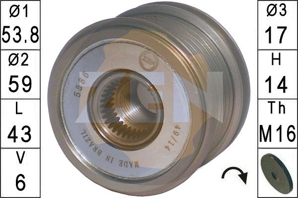 Alternator Freewheel Clutch ERA ZN5586