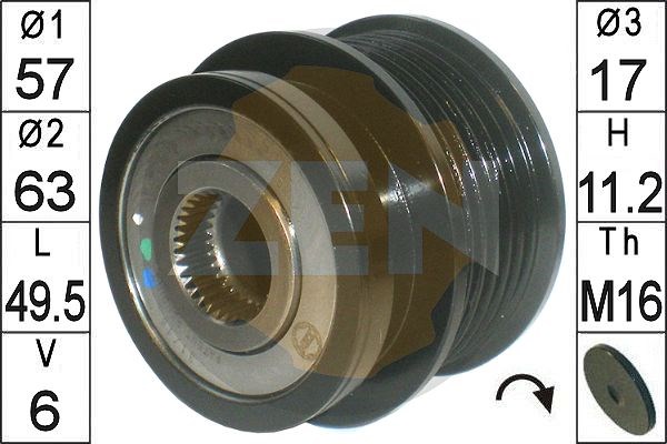 Alternator Freewheel Clutch ERA ZN6010