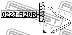 Link/Coupling Rod, stabiliser bar FEBEST 0223R20R 2
