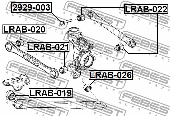 Mounting, control/trailing arm FEBEST LRAB019 2