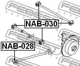 Mounting, control/trailing arm FEBEST NAB030 2