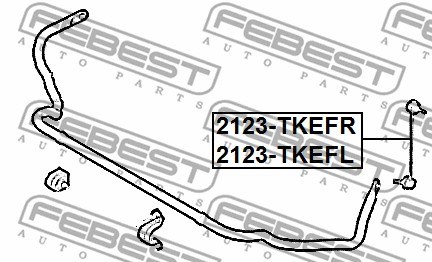Link/Coupling Rod, stabiliser bar FEBEST 2123TKEFR 2